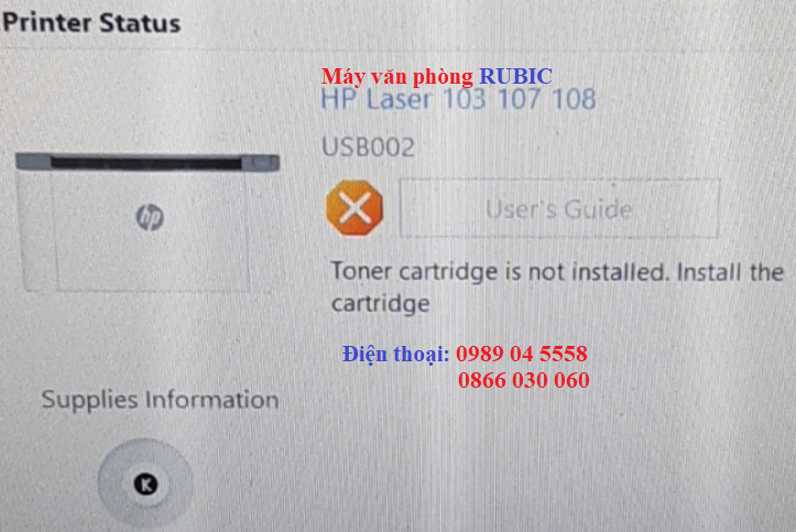 Máy in HP 107a HP 107w báo lỗi Cartridge is not Install