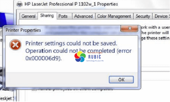 Máy tính hiển thị lỗ i Error 0x000006d9 khi share máy in